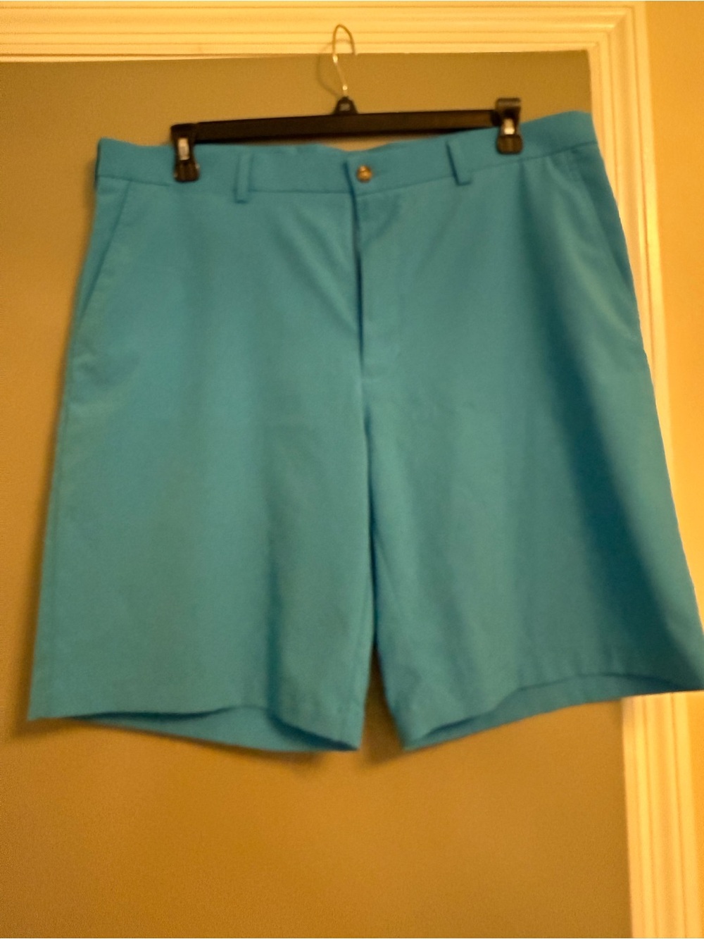 PGA Tour Teal Blue Flat Front Golf Shorts